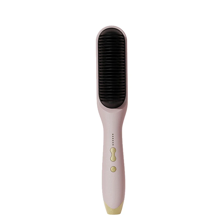 Wholesale Customization Salon Hair Dryer Comb Hot Air Hair Straightener Brush Electric Ceramic Pink 3 Styles Hair Technology