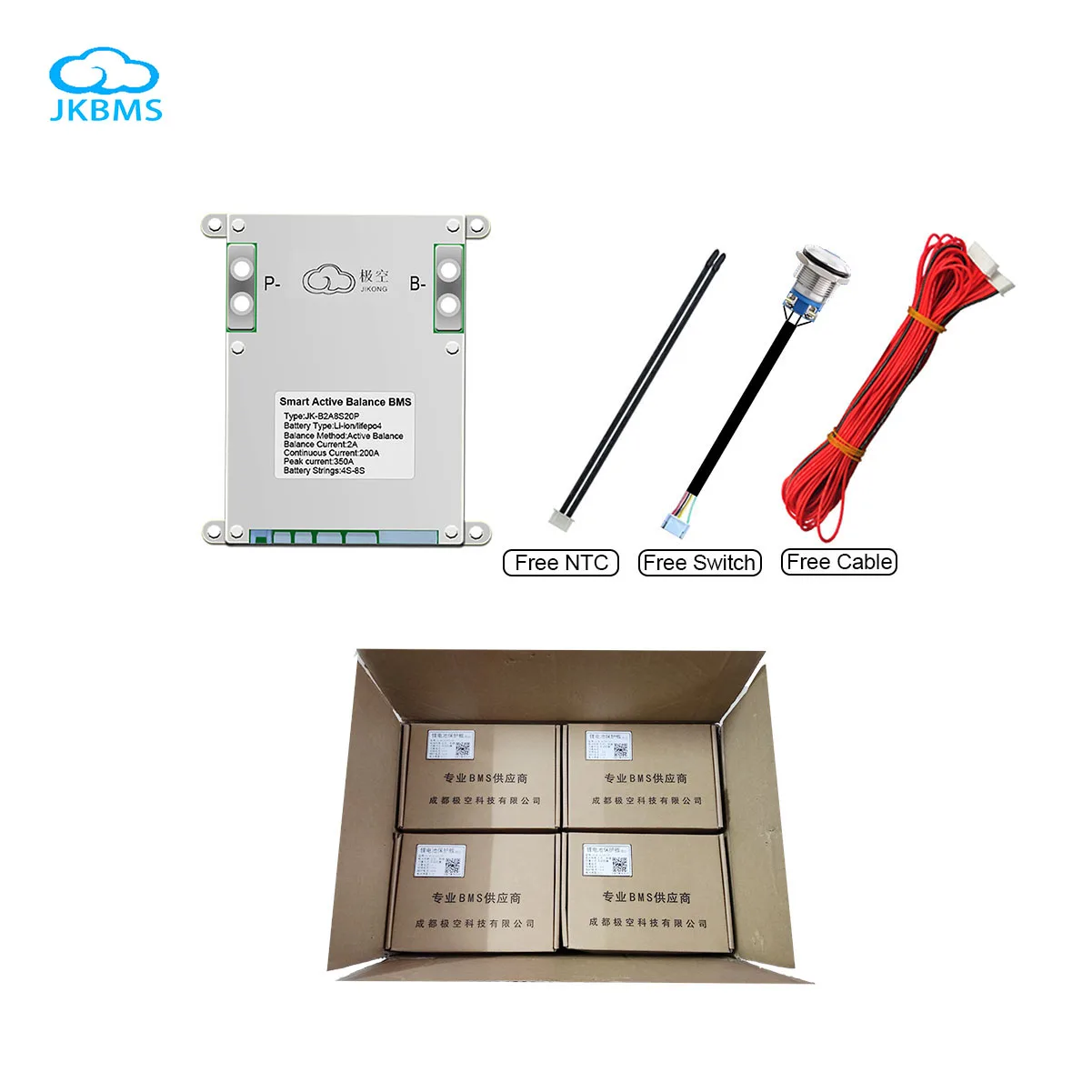 jkbms Smart Bms 4S 8S 13S 14S 15S lifepo4 batteries bms 16S 12V 24V 48V 150A 200A 250A 300A bms for lifepo4 battery pack