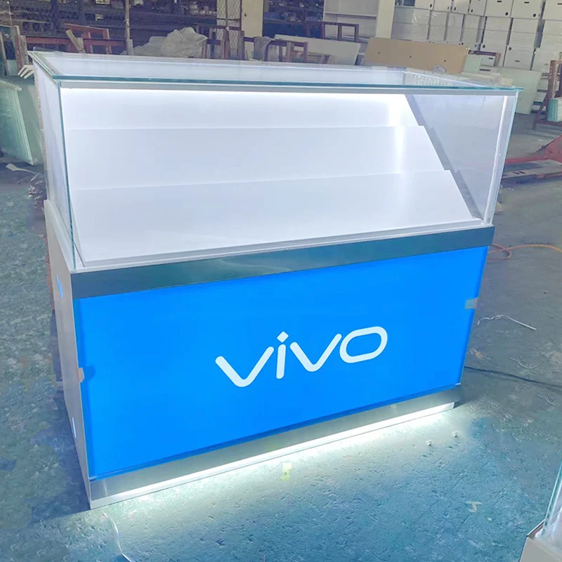 Фабричный смартфон магазин мобильных телефонов стеклянный дисплей светодиодное освещение чехол с логотипом металлический рекламный шкаф