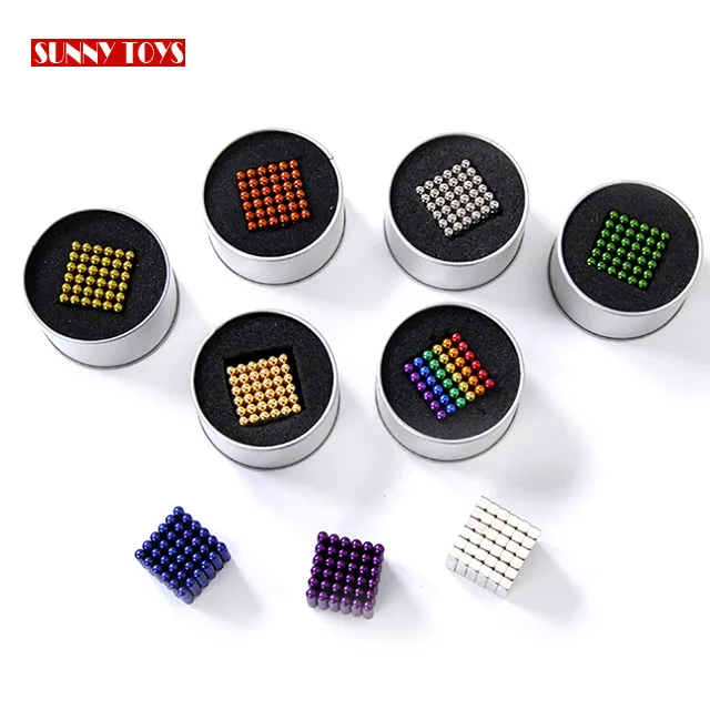 EN71 CE Высокая производительность головоломки игрушки 5 мм 216 шт Красочные Магнитные куб мяч для детей