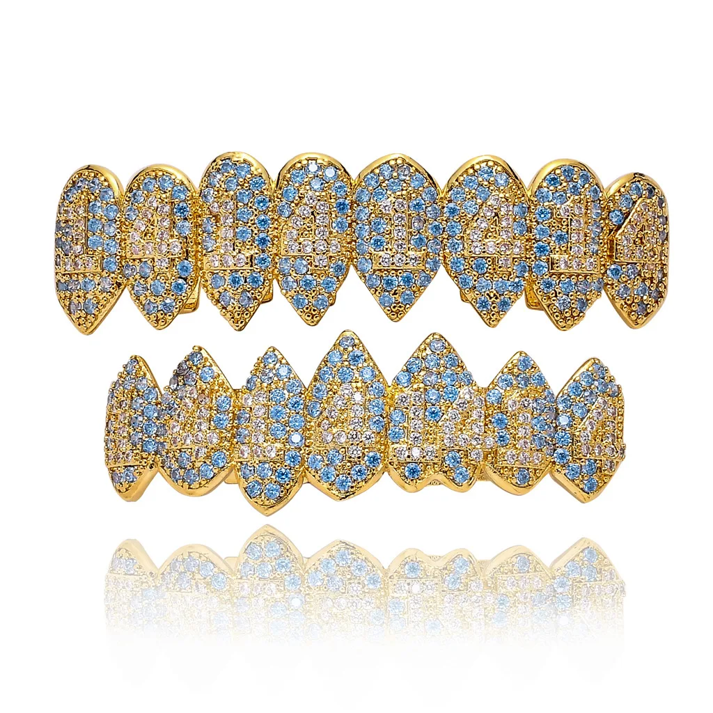 Новое поступление мужских бриллиантовых коронок Dr. Jewelry в стиле хип-хоп с 1414 полностью алмазными фианитами для зубов