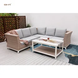 BHR outdoor furniture cheap sectional rattan backyard wicker  patio garden corner sofa  furniture outdoor plus size combo set