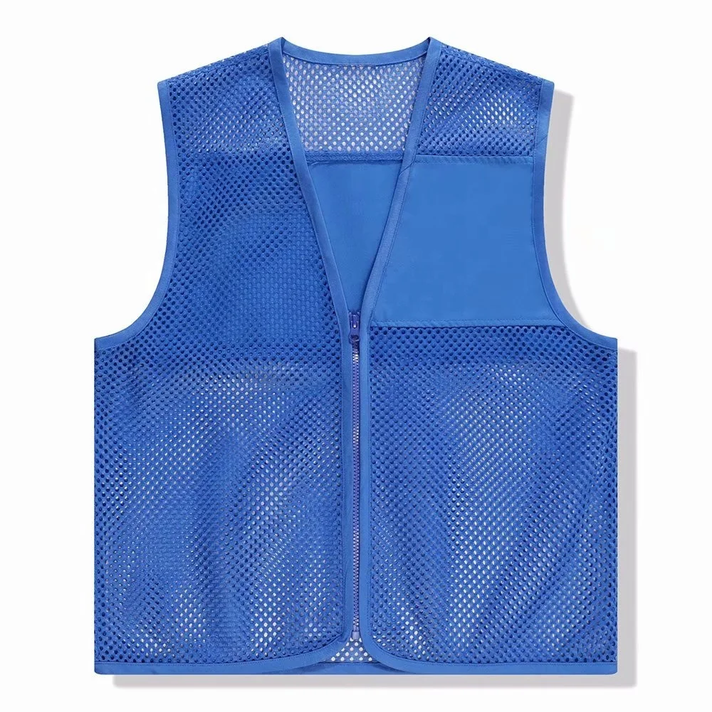 
Safety workwear vest with mesh pocket men fishing vest with mesh 