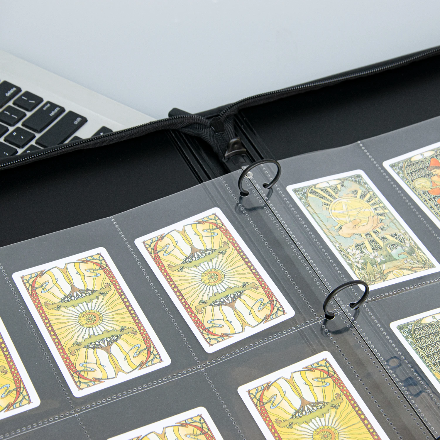 Durable 3 Holes Card Storage Album Pages Transparent Waterproof PP Plastic Trading Card Sleeves for Tarot Cards