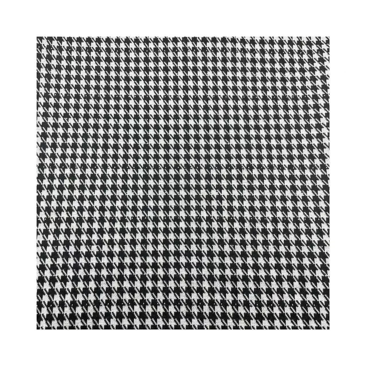 New Design Houndstooth Yarn Dyed Double Side Knitted Jacquard Polyester Stretch Fabric For Clothing