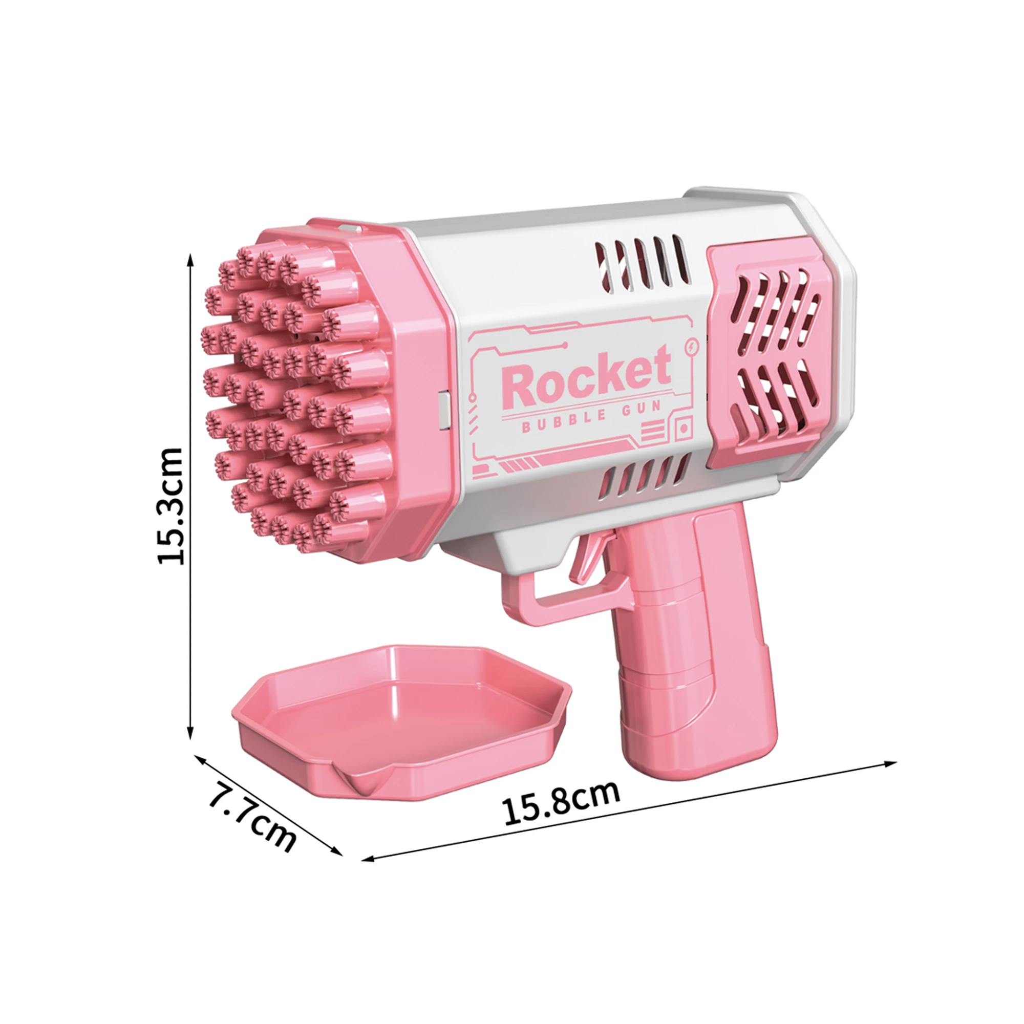 Popular Double Automatic Electric Bubble Machine Rocket 40 Holes Bubble Gun