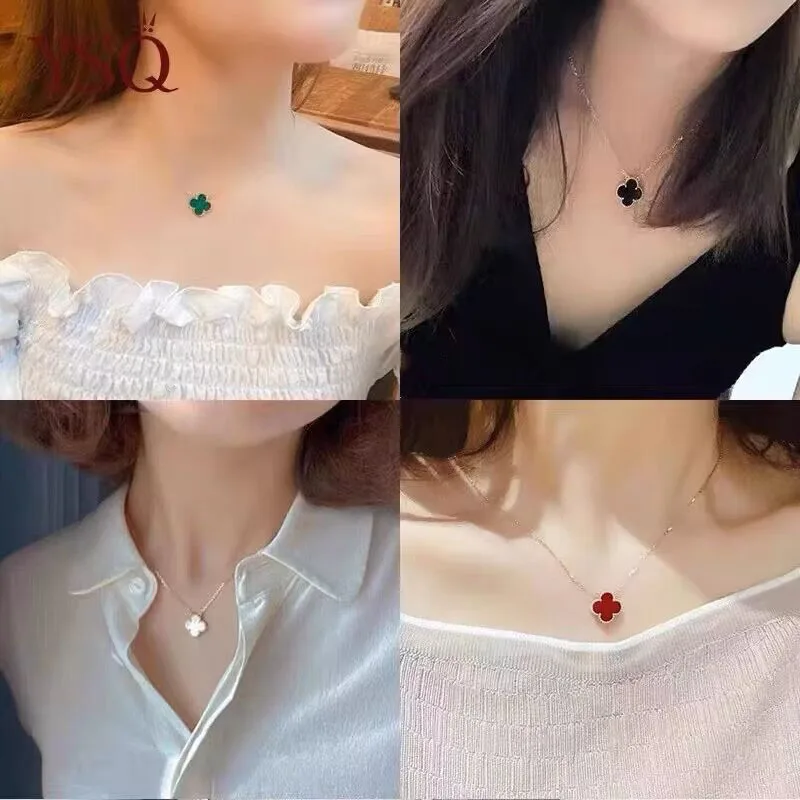 Wholesale Classic Luxury Design Clover 18K Gold Chain Fashionable Jewelry Necklace Charm S925 Sterling Silver For Women