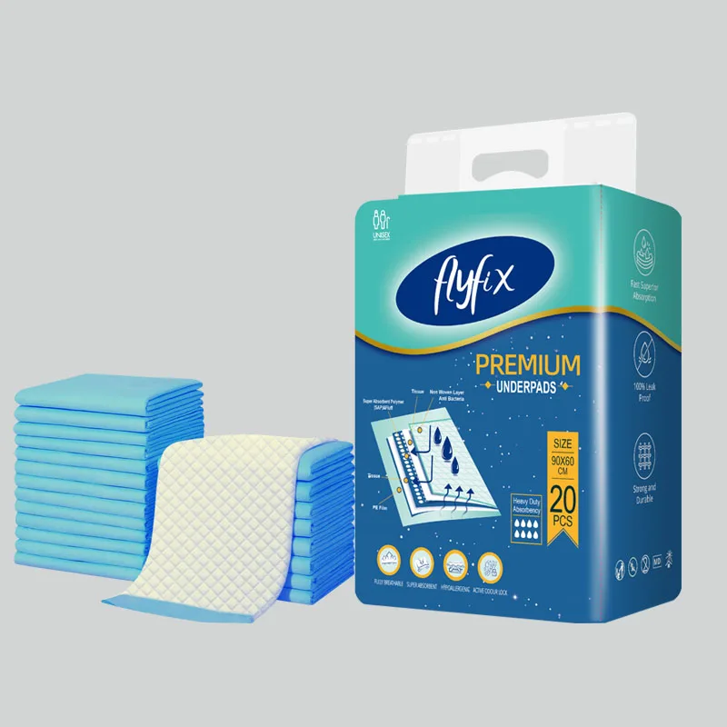 Popular disposable medical underpad coreless custom urinal pads medical underpads self adhesive tape underpad wings for elderly