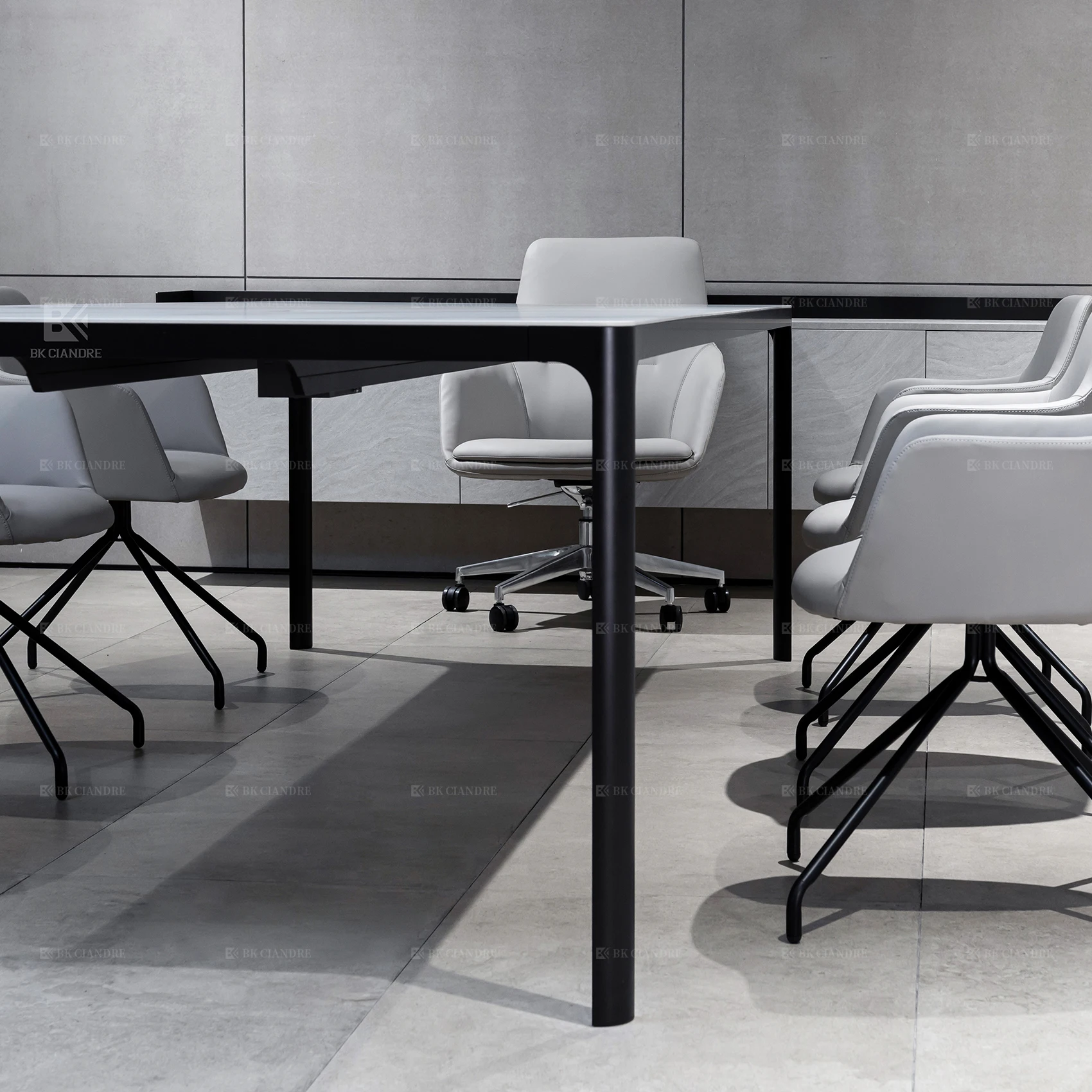 Customized Modern Furniture Metal Feet Ceramic top Extendable Dining Table aluminum frame rectangle table