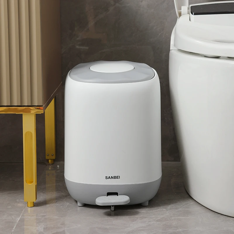 New Design Double Press Lid Trash Can Foot Pedal Waste Bins Hygiene Washroom Sani bins