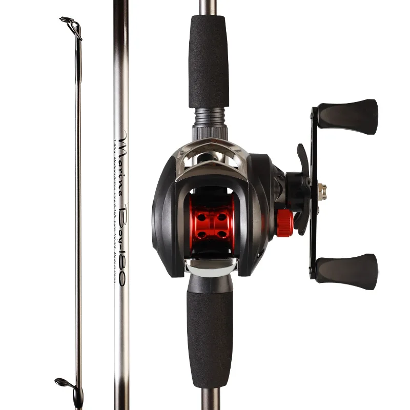 Рыболовная удочка DN 1,8 м из стекловолокна, комбинированное кастинговое удилище и катушка, полный комплект, класс m
