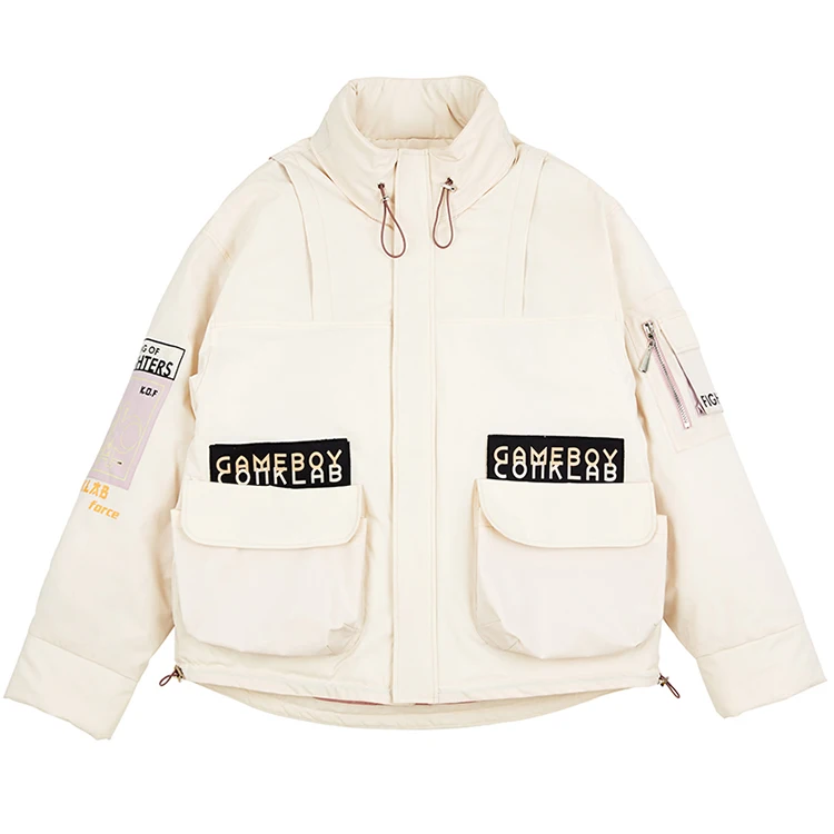 CONKLAB men fashionable wholesale polyester new style printing pattern letter jackets lamb woman winter hooded coats