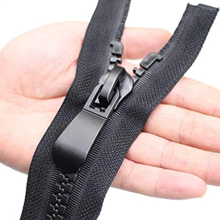 70cm High-end No. 8 Resin Large Tooth Black Clothing With Open Tail Two-way Zipper Clothing Durable custom zipper