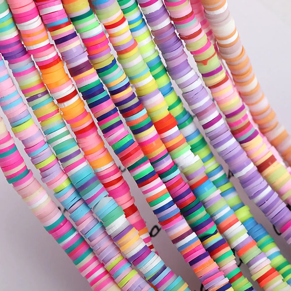 Ready To Ship 8mm Colorful Round Shape Soft Clay Beads Polymer Clay Disc Spacer Beads