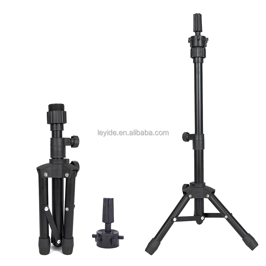 Durable Mini Wig Stand Tripod Adjustable Height Canvas Mannequin Training Head Stand Holder Table Tripod for Wigs Making Display