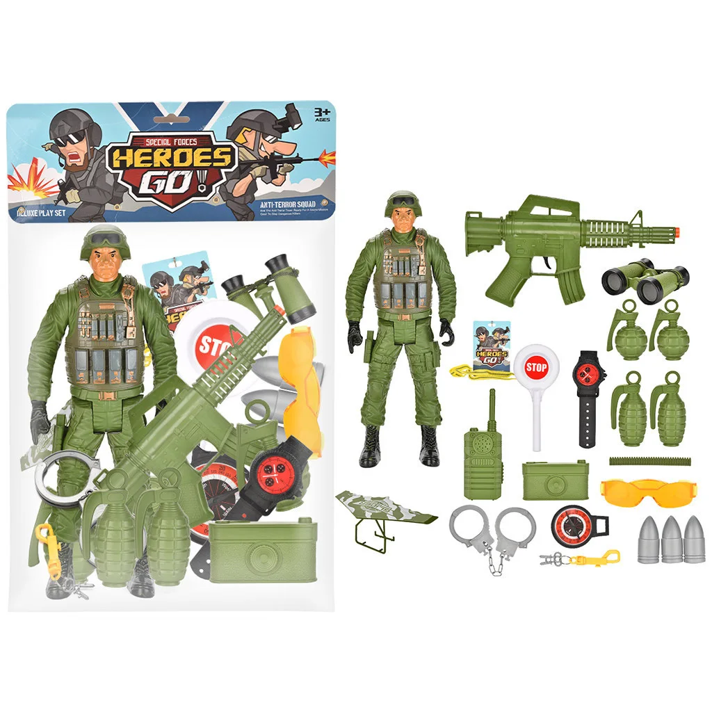 Cheap Mini Military Figure Toys Kids Plastic Police Set Toy Soldier Set