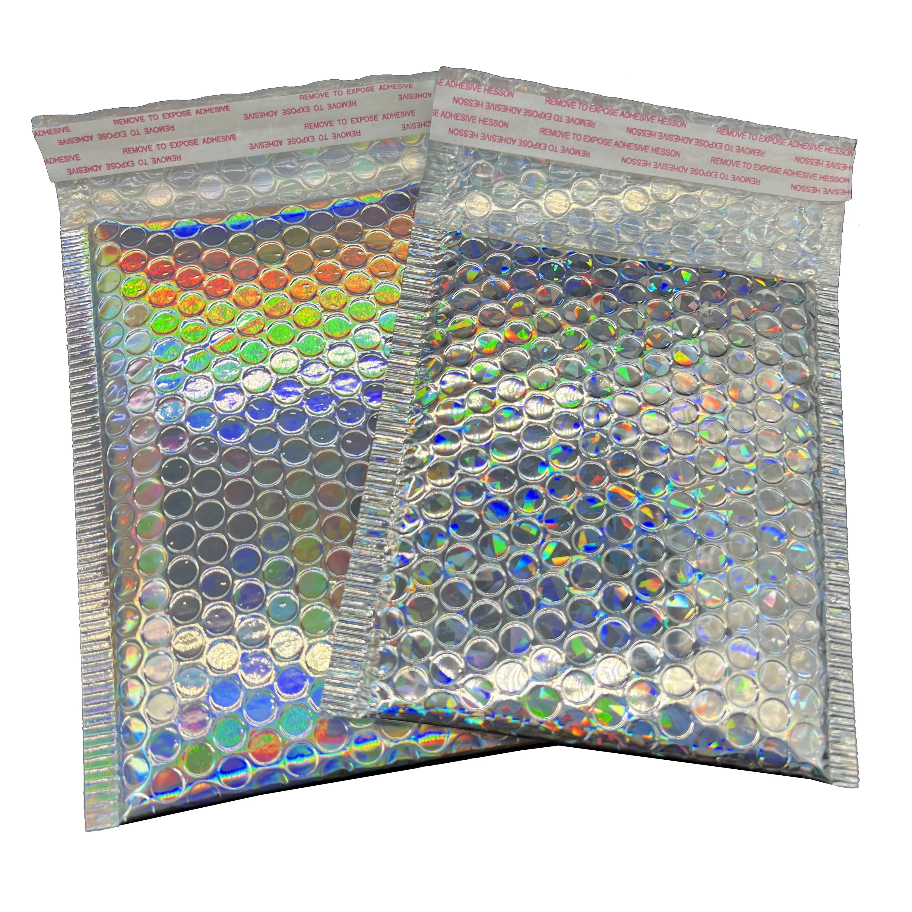 Big Purple Holographic Metallic Bubble Envelopes Shipping Laser Bubble Mailer for Clothing USA Customer 8.5 X 12 Inch Customized
