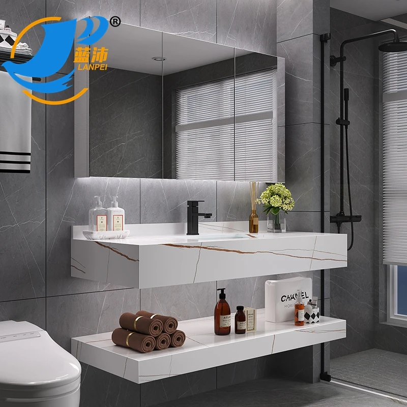 
AYZG015-100 custom Italian style Elegent design bathroomcabinet whaterproof marble plastic vanity bathroom modern 