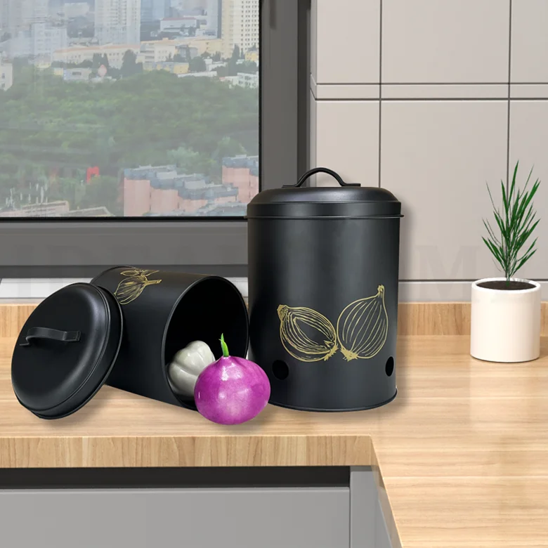 Factory OEM Food Storage Container with Airtight Lids for Vegetables, Potato, Onion & Garlic, Set of 2, Large