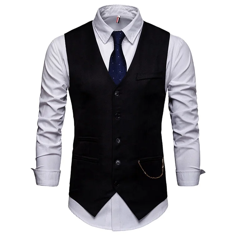 
Formal Wear Office Gentleman Single Button Suit warm and safe heated vest Slim Fit Vest 