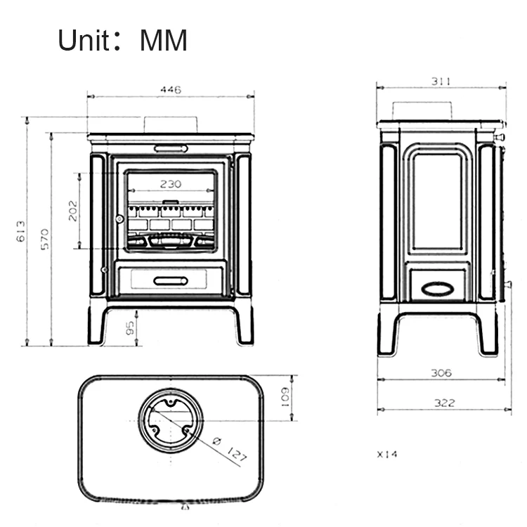 Esschert Design small modern contemporary cast iron indoor decoration  fireplace artificial heater wall mount wooden fire place
