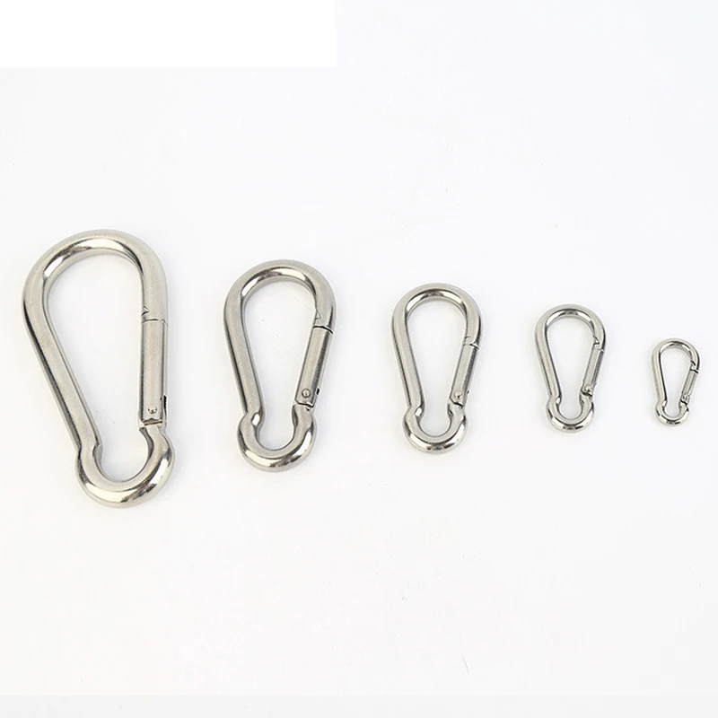 Heavy Duty Stainless Steel Carabiner for Camping Hiking Carabiner Snap Hook Spring Buckle Key Ring Carabiner