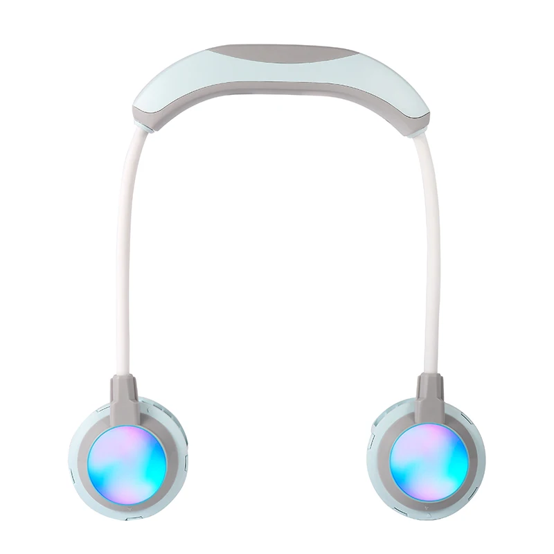 
Pink USB Rechargeable Hands free 360 Degree Rotating Foldable Lazy Hanging Neck Band Portable Fan for Girl 