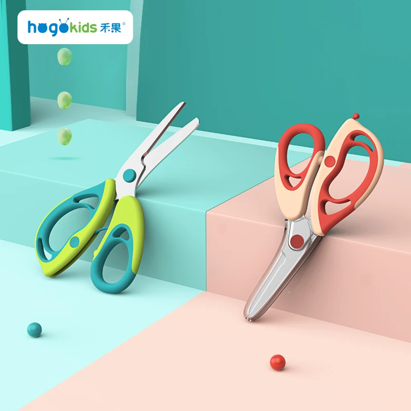 Popular Safety Kitchen Stainless Steel Baby Feeding Helper Food Cutting Scissors