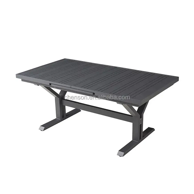 Modern Outdoor Retractable Aluminum Alloy Dining Table with Stylish Metal Frame Kitchen Living Room Park Hotel School  Use
