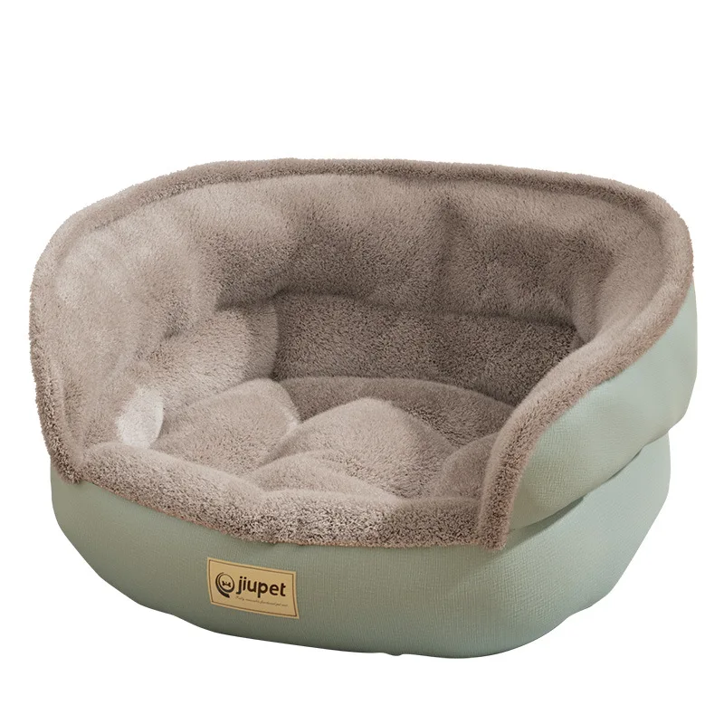 Wholesale Cute Cozy Comfy Winter Warm Indoor Washable Non Slip Round Pet Bed For Cats