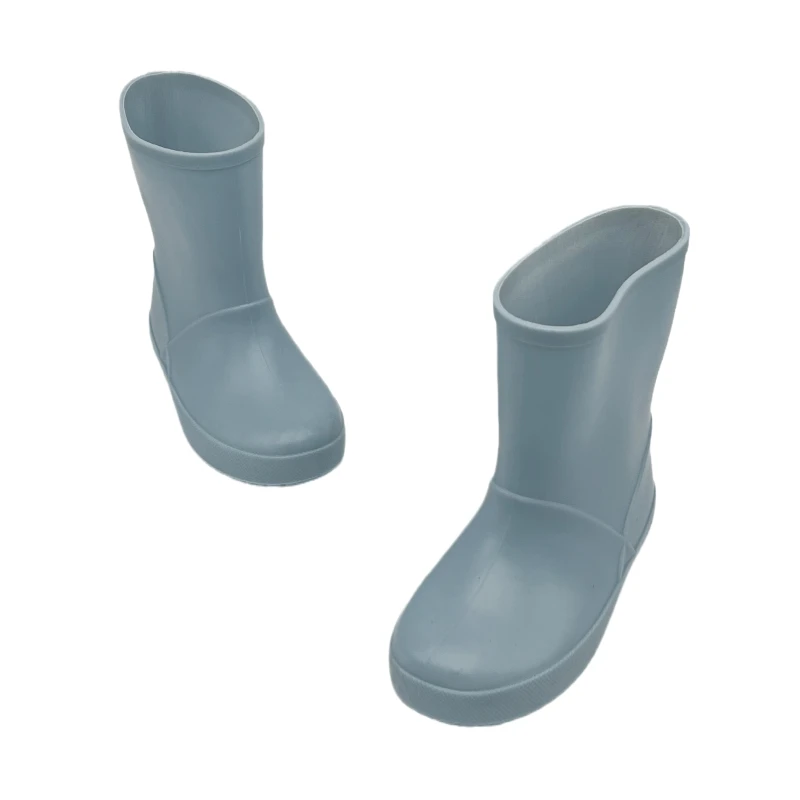 Soft Cute Kids Children Gardening Rain Boots Wader PVC Kids Rain Boots for Boys and Girls Round Water Shoes Unisex Baby Boots