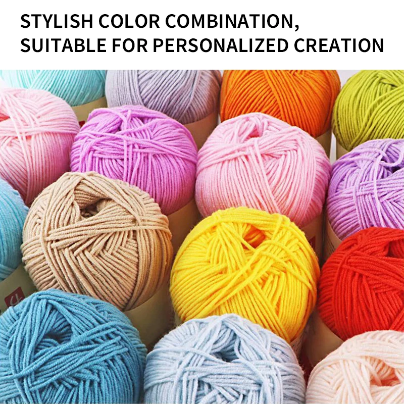 4 Strands Combed Milk Cotton Yarn Knitting Yarn DIY Doll Crochet Yarn Accessories Knitting Bag