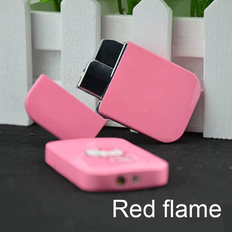 Hot sale pink flame lighter custom logo lighter HK pattern lighter for cigarette