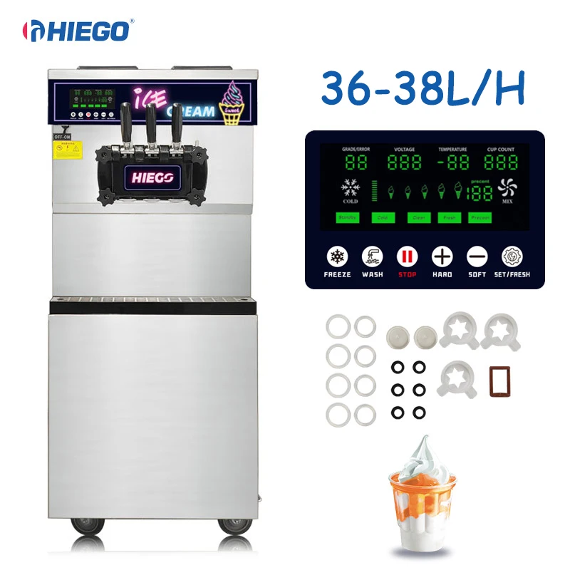 3 Flavors Automatic Soft Serve Sorbetiere Commercial Eis Ice Cream Machine A Glace Italian Icecream Making Ice Cream Makers