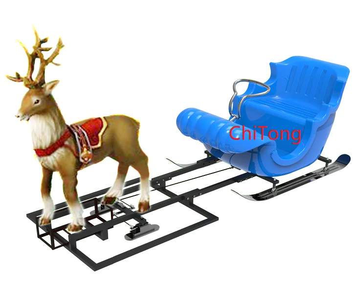 2023 high quality  Hot Selling  deer pulling sledge  Sledge  ice snow playground  Elk Pull Car Electric Santa  sledge Deer