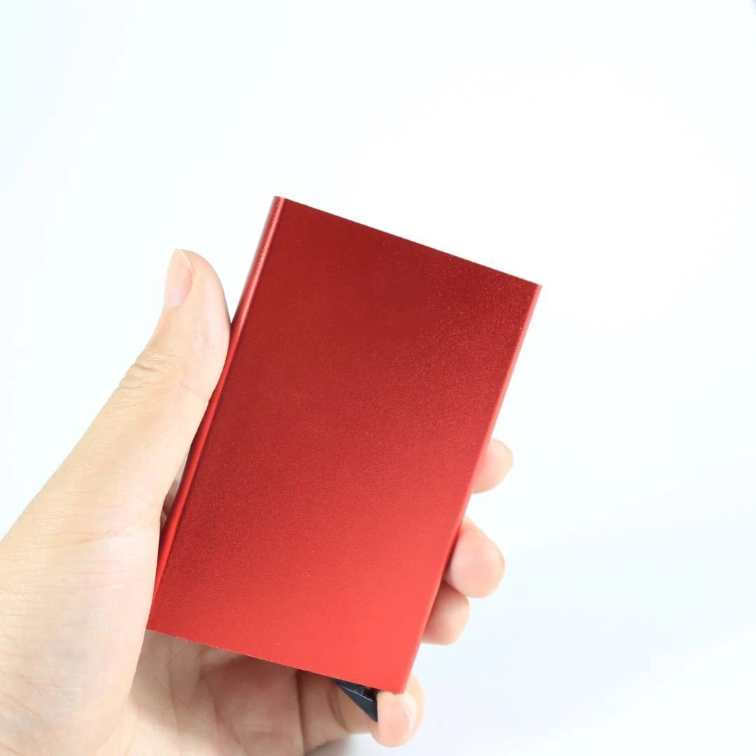 Aluminum Anti Scanned Slim Pocket Wallet Card RFID Blocking Auto Pop Up Credit Cards Holder Case