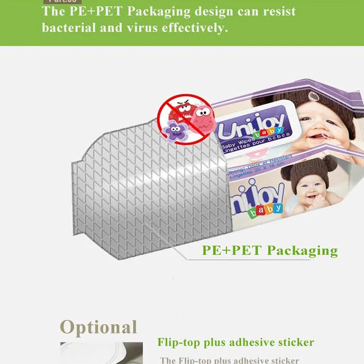 Organic Water Tissue Paper Baby Wipes 72pcs 80pcs 96pcs 120pcs polybag packing