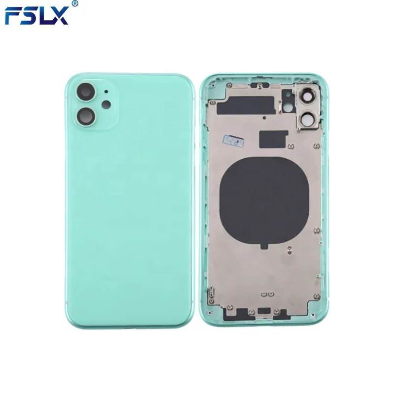 High Quality Back Housing cover For iPhone 11 Battery glass Rear Door Chassis with Frame Phone Replacement Parts Cheap Price