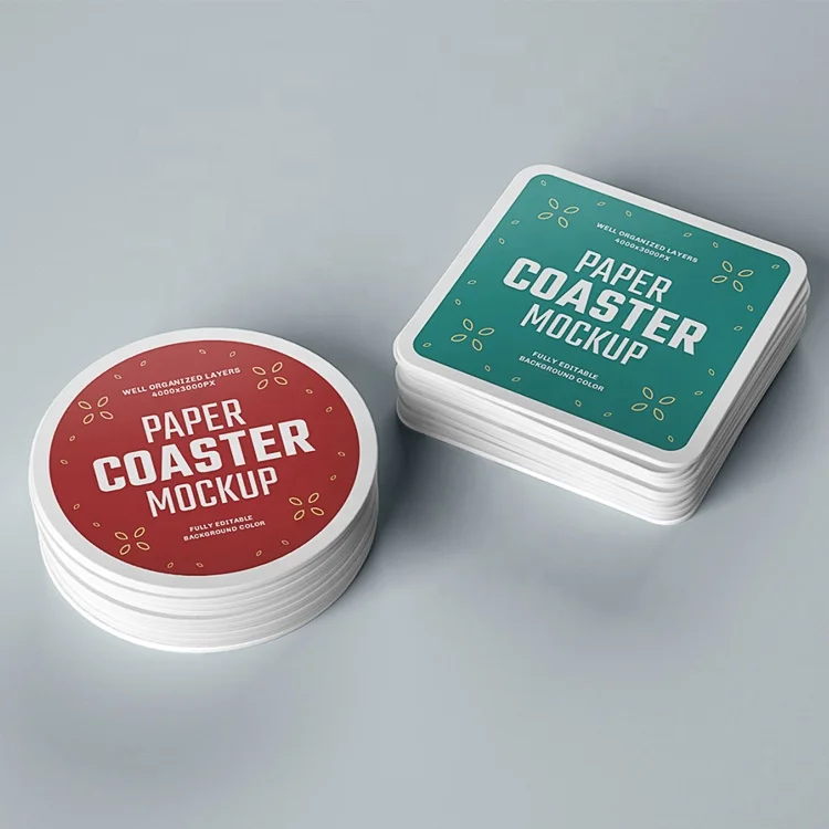 Factory OEM ODM recycled material coaster with logo absorbent papers roll coated art paper