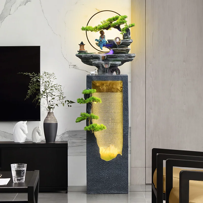 Internal Circulating Fengshui  Creative Garden Home Decor Large Waterfall Fountain Fiberglass High Quality Water Fountain