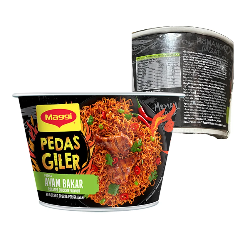 Highly Recommended 93g MAGGI-Pedas Giler Ayam Bakar Noodle Bowl Made From A Great Blend of Crazy Spicy Chillies