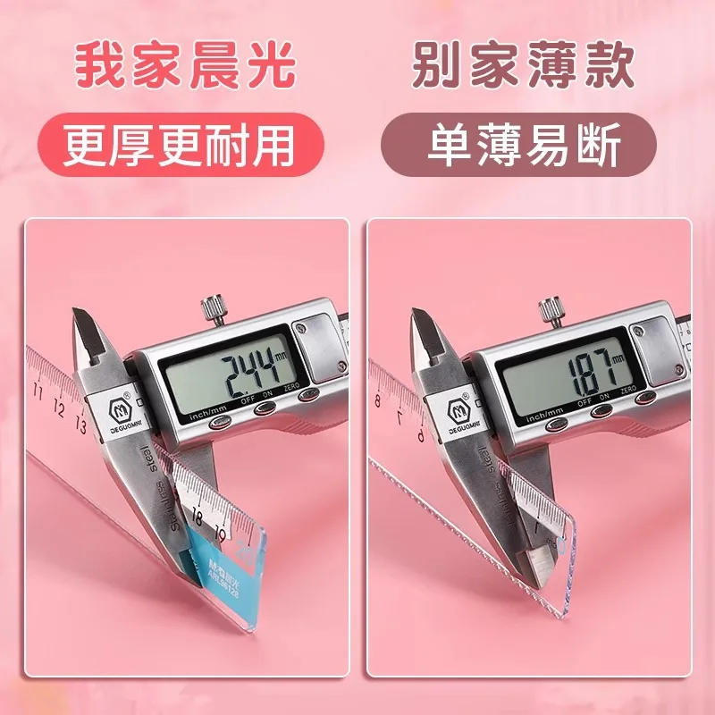 M&G 15cm Cute Cartoon Transparent Plastic Straight Ruler for School Stationery and Drawing Scaleplate