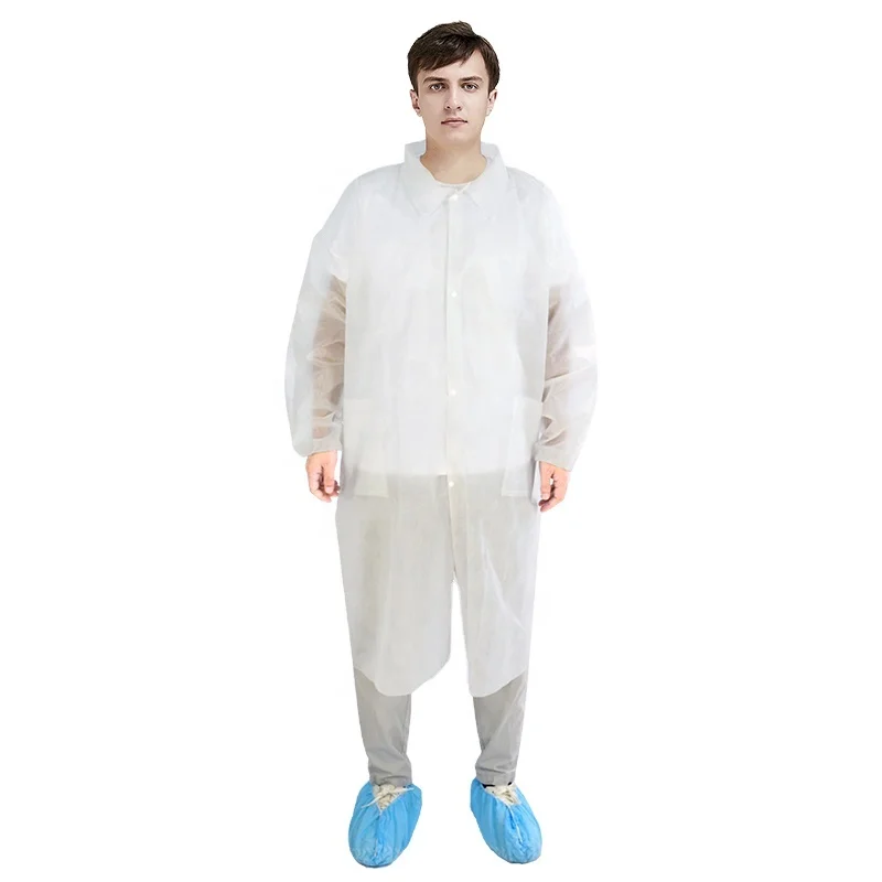disposable non woven pp medical men women unisex hospital uniforms lab coat