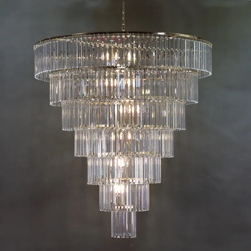 Crystal Chandelier  Retro Crystal Metal /4/5/6Tiers Large Hanging Chandelier Lamp Ceiling Light Wedding Decor