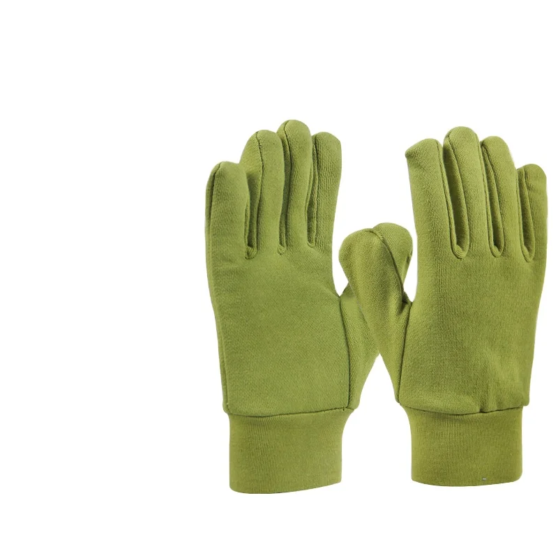 Pure Cotton Gloves with Fleece Winter Warm Work Safety Outdoor Cold Freezer Mineral Low Temperature Resist Split Thermal Glove