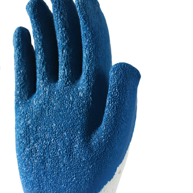 China Wholesale Safety Gloves Cotton Latex Crinkle Gloves