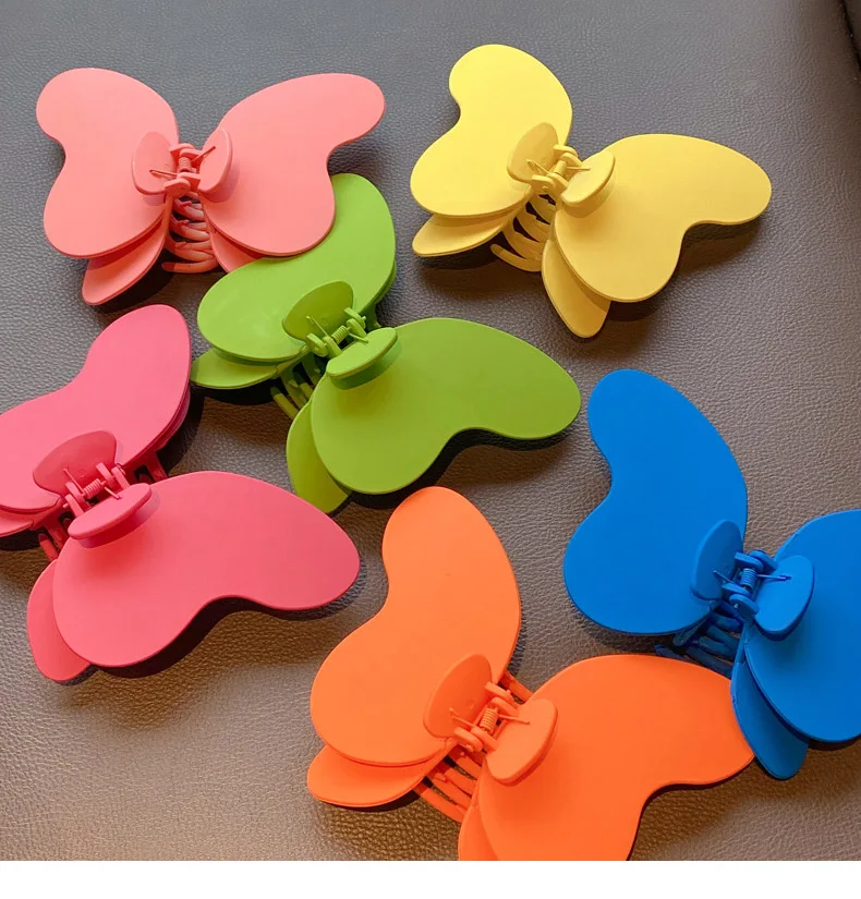 Wholesale Fashion 16cm Oversized Butterfly Double Layers Claw Clamp 3D Plastic Hair Clips Girls Candy Colors Jaw Clips