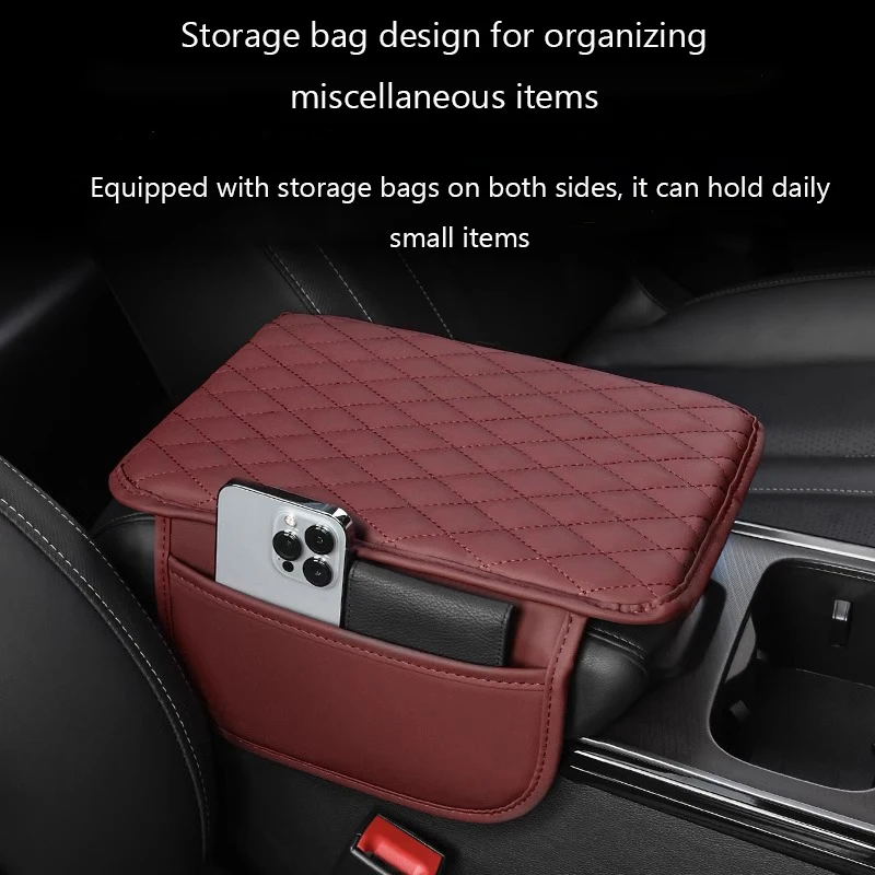 Hot Selling Spot Car Armrest Box Pad Upgraded Car Center Console Cover Microfiber Leather Car Armrest Storage Box Universal