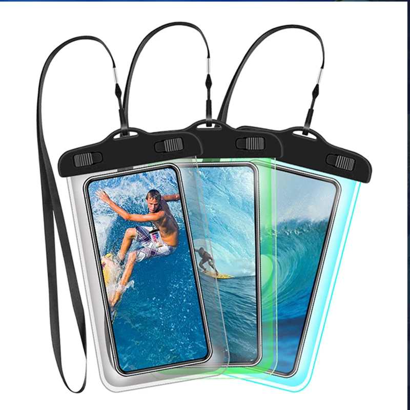 Wholesale TPU PVC Waterproof Mobile Phone Bags with Strap for Cell Phone