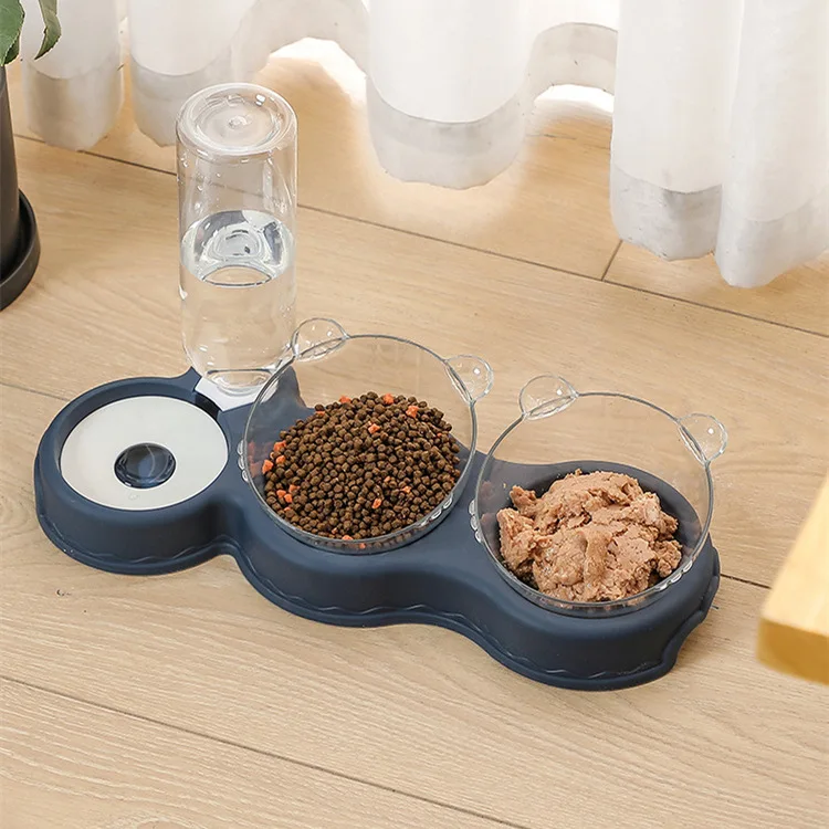 Hot Selling Cat Double Bowl Automatic Pet Bowl Feeder Water Bottle Dog Cat Bowl supplies Water Dispenser